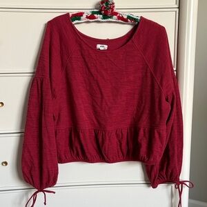 Women's Aerie Red Long Sleeve Top